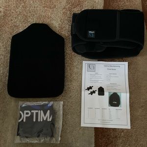 New Optima Back Brace Size Medium Black Prime Series Inserts Waist Wrap Support